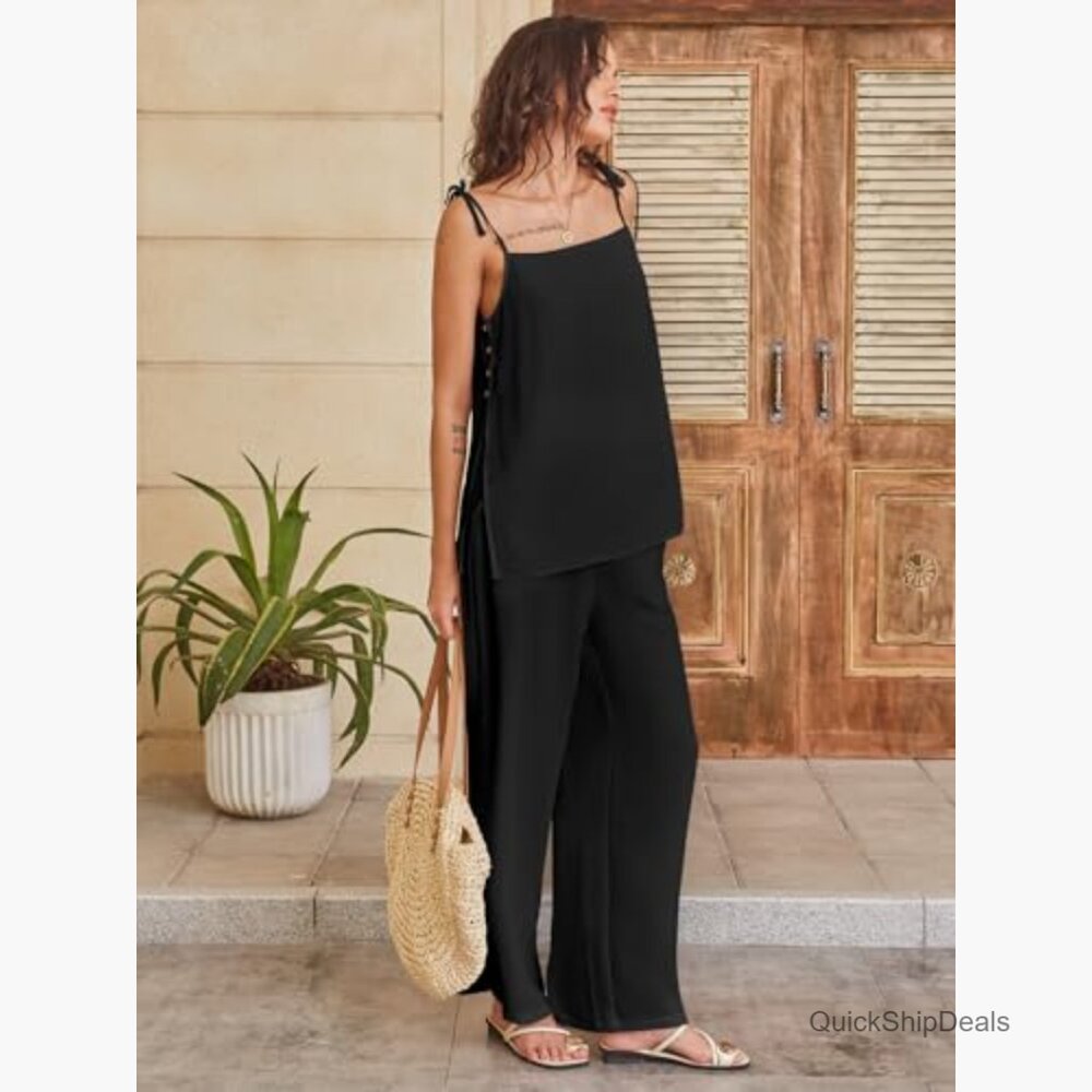 Polyester Lounge Set with Spaghetti Strap Top and… - image 6